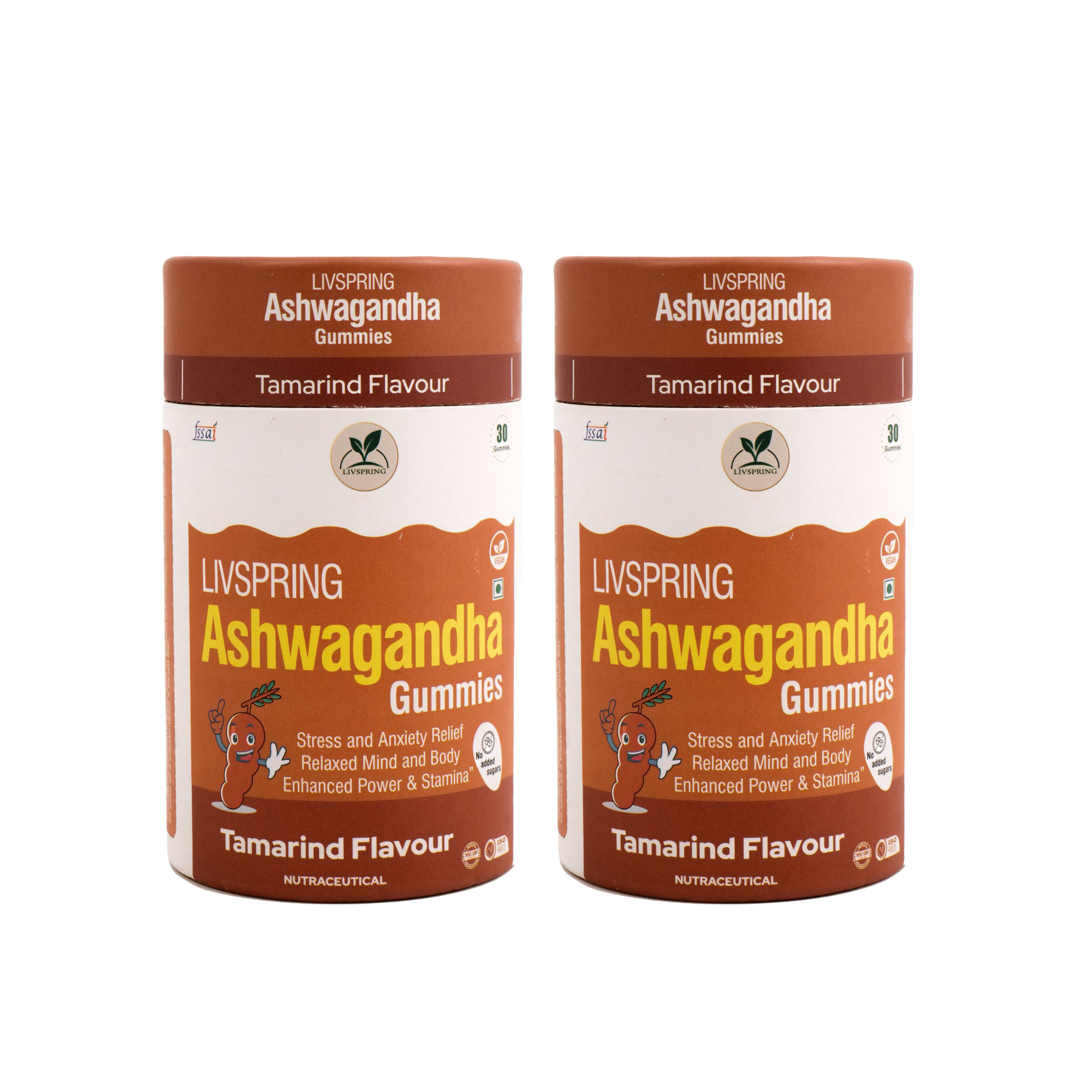 LivSpring Pure 300 mg Ashwagandha Gummies (Pack of 2)